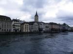 Zurich - Rive ouest et clocher de St Peter