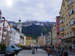 Innsbruck - Maria Theresien strasse - Vue sur les sommets alpins